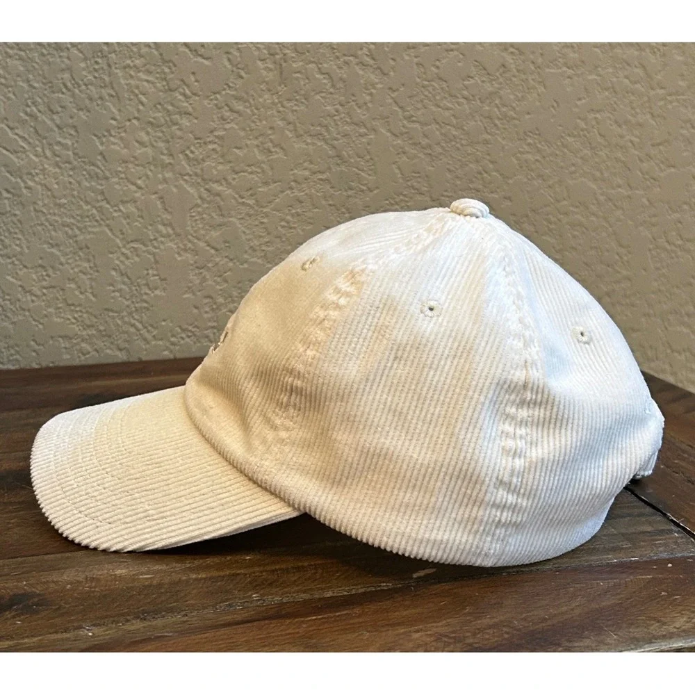 Vineyard Vines Unisex OS Cream Corduroy Baseball Cap Embroidered Whale Dad Hat - Picture 11 of 11